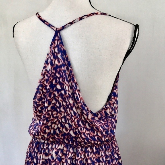 Collective Concepts Hi-Lo Blue/Orange Maxi Dress - Picture 6 of 8